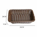 Dark brown simple fashion hand-woven storage basket rattan food fruit baske