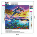 Dolphin Full Drill Round Diamond Painting Embroidery DIY Cross Stitch Decor