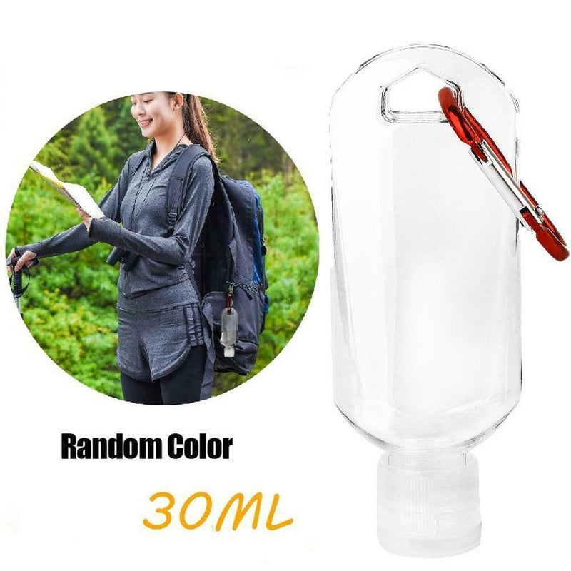 1Pc Travel Sanitizer Bottles Empty Refillable Plastic Bottle With Key Ring 30ml