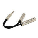 6.35mm Stereo Plug Male To Dual 1/4" 6.35mm