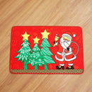 Christmas Santa Claus Tree Non Slip Water Absorbent Floor Rugs Carpet Mats
