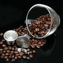 Stainless Steel Reusable Coffee Capsule Powder Filler Cup Set for Nespresso A