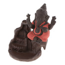 Elephant God Backflow Incense Burner Cones Holder Censer Red b