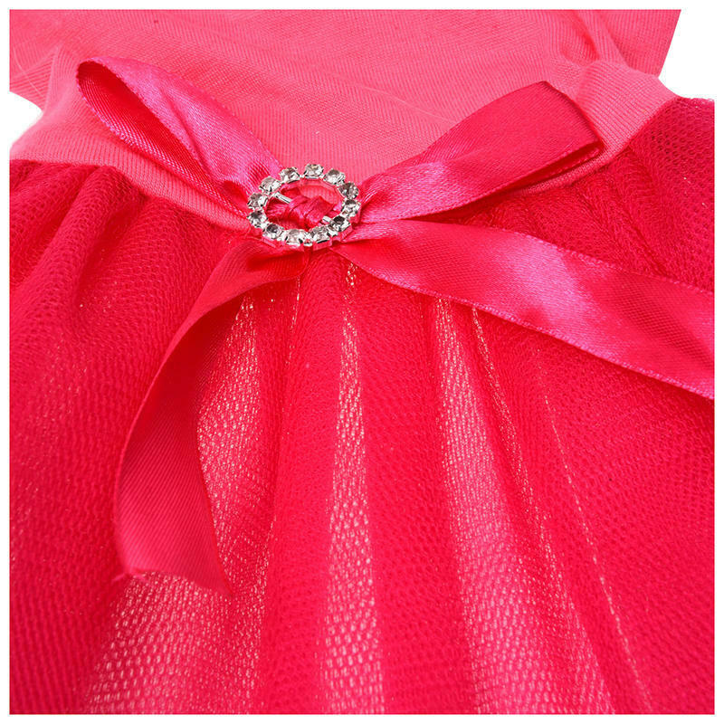 Pink Bow Small Pet Dog Clothes Dress XS