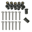 12 Piece M6 Rubber Well Nuts Kit Stainless Steel Screws for Kayak Canoe Boat
