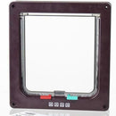 4 Way Lockable Dogs Cat Security Flap Door Kitten Puppy Pets Gate (Brown L) A