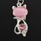 3.5mm Jack Cat Crystal Dust Plug Pink P9I2