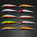 10pcs Fishing Lures Crankbaits Hook Minnow Baits Tackle Crank Fishing Kit