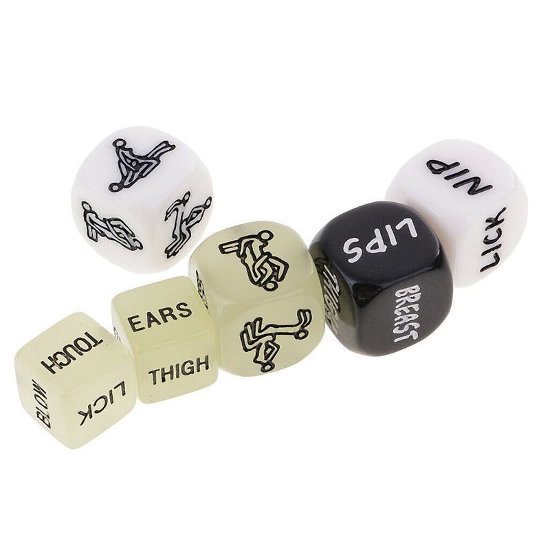 6 Pieces Funny and Romantic Role Playing Dice Game Set,Novelty Gift for