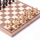 Portable Wood Chess Set Wooden Board Folding Chess Board f. Camping Travel Game