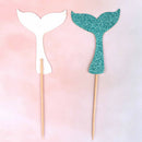 mermaid fishtail flag cake topper birthday party decorations supplies girl favM&
