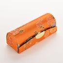 Retro Brocade Embroidered Flower Design Lipstick Case Hold Box with Mirror liau