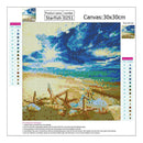 Beach 5D Full Drill Round Diamond Painting DIY Embroidery Kits Cross Stitch