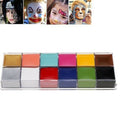 Halloween 12Color Natural Make Up Face Body Paint Palette Fun Fancy Painting