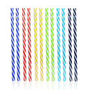 10pcs Reusable Hard Plastic Stripe drinking Straws mixcolor weeding straw Trend