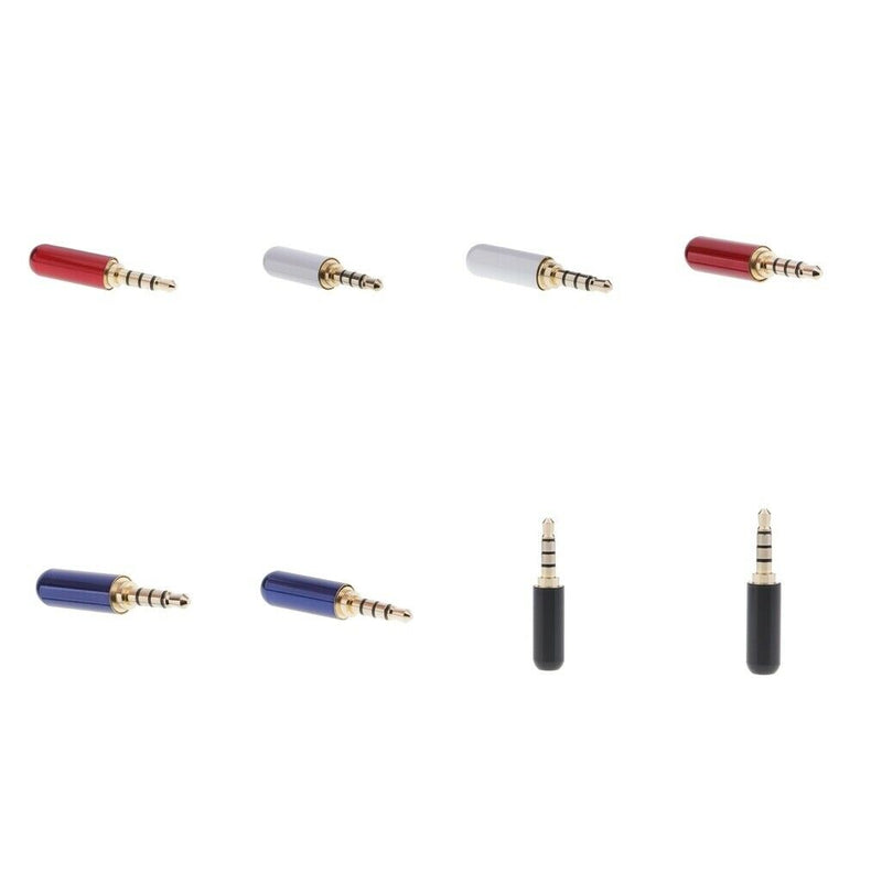 8 Sets 4 Pole 3.5mm 1/8" Male Repair Headphone Jack Plug