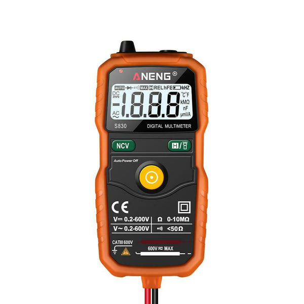 Digital Multimeter Transistor Capacitor Tester Capacitance Meter (Orange)