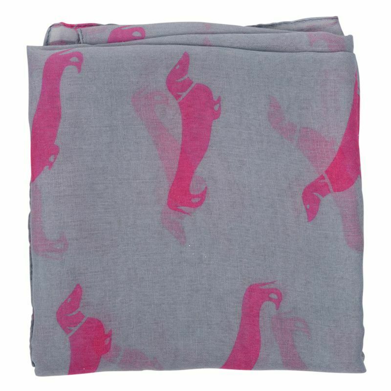 Sausage Dachshund Dog Animal Ladies Scarf Shawl Soft Feel 180 x 90cm White L8O8