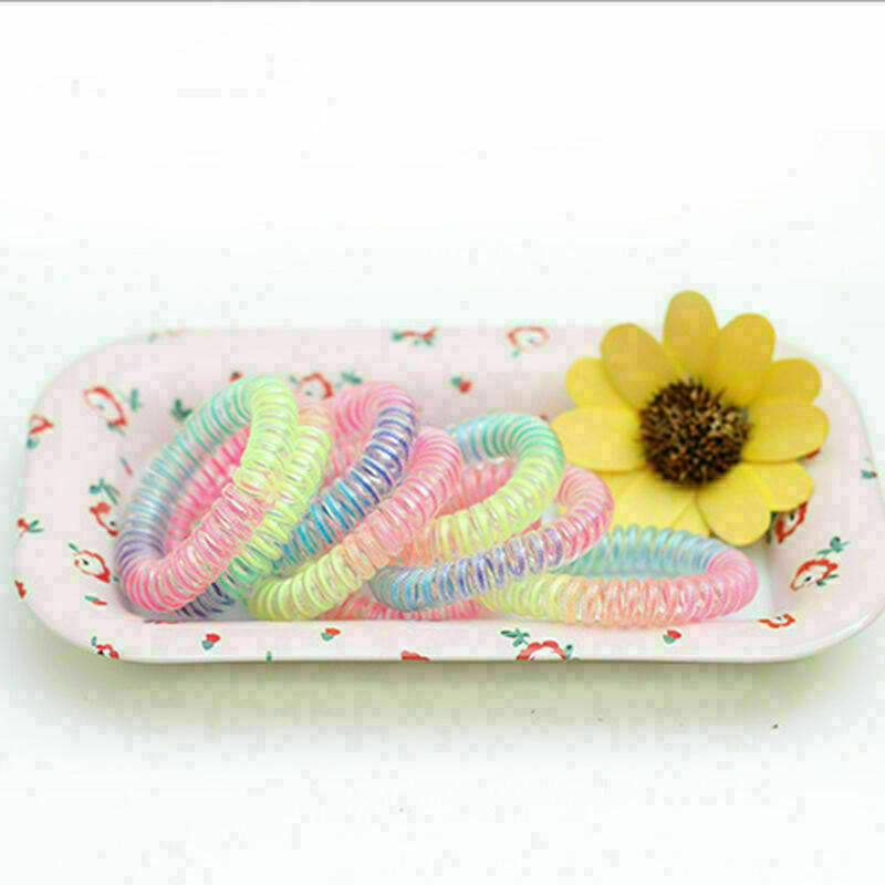 Women Telephone Line Hair Elastic Ring Bands Ties rope AU Bracelet Device A W8S3