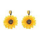 Exaggerated Sunflower Ear Dangle Korean Women Studs Earrings Jewelry Gift