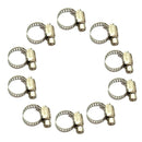 10 Pack Stainless Steel Adjustable 10-16mm Size Range Worm Gear Hose Clamp Fuel