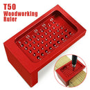 T-50 Measuring Tool Woodworking T-Type Scribe Mark Measurement Ruler Aluminum OZ