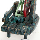 Pirate Captain Aquarium Ornament Skeleton on Wheel Action-Air Fish Tank Decor