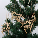 Pack of 10 Christmas Wood Chip Tree Ornaments Hanging Decoration for Kids G X7S5