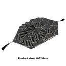 Modern Nordic Style Geometric Pattern Linen Table Runner (Black Stereo)