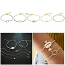 5pcs/set Heart Tree Shell Hand Chain Women Adjustable Bracelet Jewelry Gift A