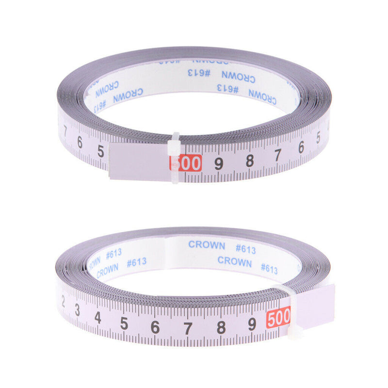 Pack of 2 Durable Miter Saw Track Tape Measure Backing Metric Steel Ruler 5M,