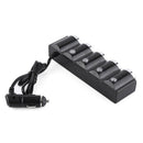 Car Dual USB One For Four Belt Switch Car Cigarette Lighter Charger Double NTC