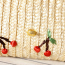 Summer New Cherry Straw Messenger Bags Woven Day Clutch Flap Bag Beach Pack Q1Y5