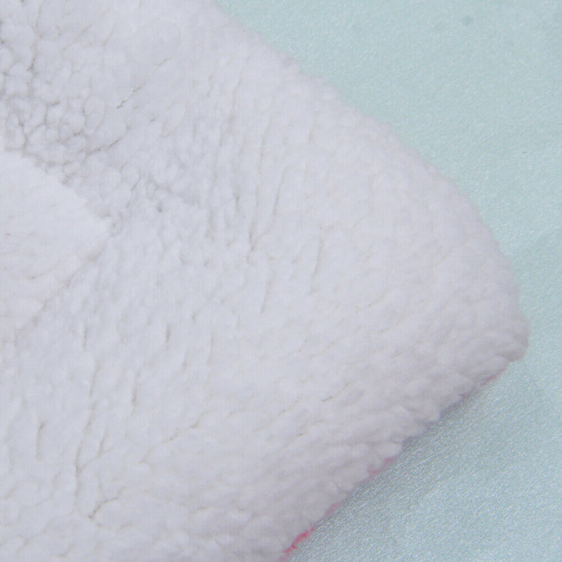 Dog Cat Blanket Pet Cushion Bed Soft Velvet Winter Warm Sleep Mat(Pink L) SN9F