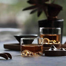 Irish Whiskey Wine Cup Small Mountain with Wooden Base Unique Gift Glass Cu N4T6