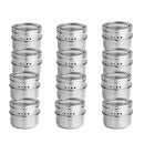 12pcs/set Clear Lid Magnetic Spice Tin Jar Stainless Steel Spice Sauce Stor T9X6