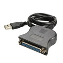 New USB 1.1 to DB25 Female Port Print Converter Cable LPT Black
