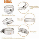 60pcs Hose Clips Adjustable 10-38mm Range Stainless Steel Hose Clamp Assortment