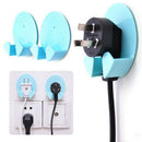 2x Plastic Plug Socket Electric Cord Wall Holder Hooks Rack Hanger Organizer