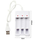 1Pc Universal 3 Slot AA/AAA Rechargeable Battery Charger Adapter USB  OZ