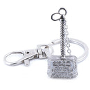 Marvel The Avengers Thor Thor's Hammer Mjolnir Pewter Metal Key chain ring MO