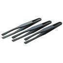115mm Long Flat Tip Black Plastic Anti-static Tweezers 3 Pcs L9L5