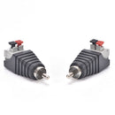 2X Speaker Wire A/V Cable to Audio Male RCA Connector Adapter Jack Press Plug LJ