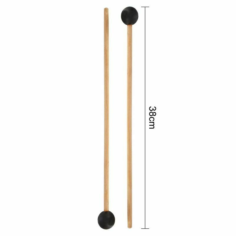 Bell Mallets Glockenspiel Sticks, Rubber Mallet Percussion with Wood Handle