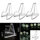 3x Clear Coin Display Stands Easel Holders Rack for Badges Pocket Watches