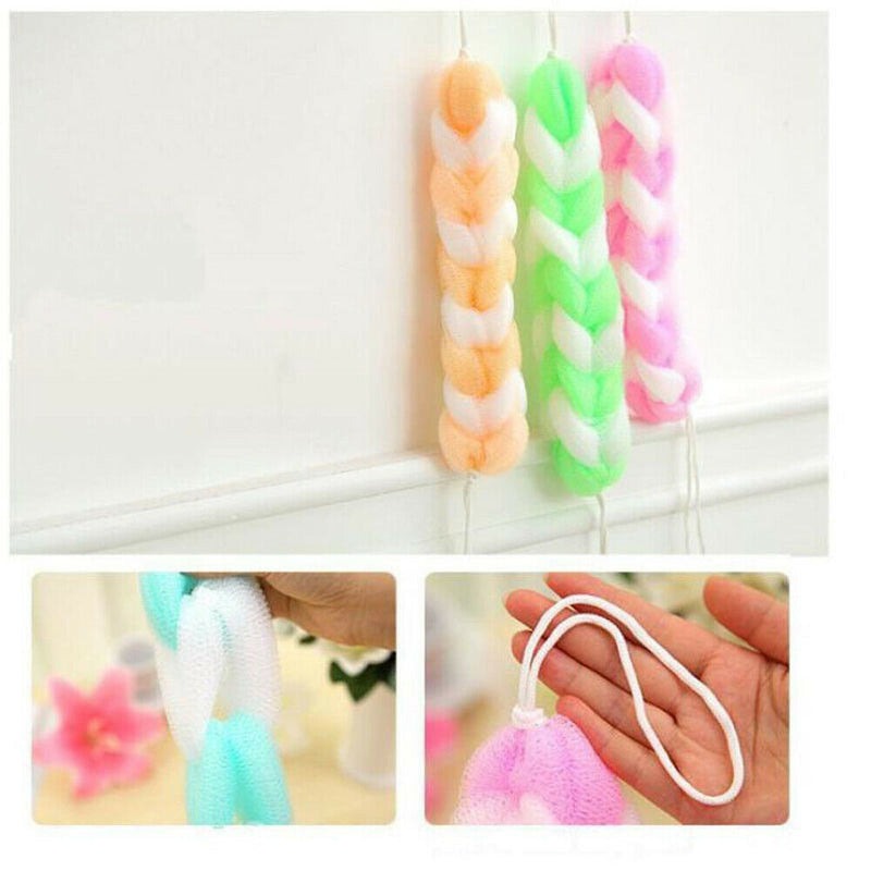 2 X Exfoliating Loofah Back Strap Body Shower Massage Sponge Scrubber Towel Set