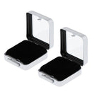 2x Gem Display Box Diamond Jewelry Coin Holder Glass Lid Box Storage Cases