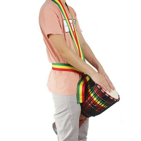Adjustable Pure Cotton Rainbow African Drum Strap 5Cm Width 3.2M Length Dje