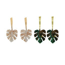 Fashion Maple Leaf Earrings Acrylic Hemp Leaf Long Pendant Earrings Tempera