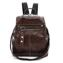 Retro Ladies Backpack Pu Leather Shoulder Bag Simple Casual School Bag Fema